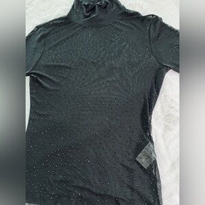 Bar III Shear Elegant Black Beaded Women's Top.
NWOT